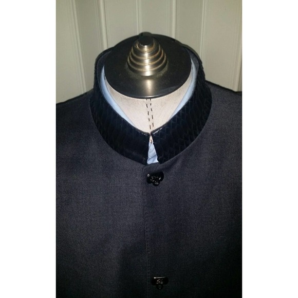 MASATOMO JAPAN Steampunk CASHMERE PYTHON snake Nehru collar jacket coat 3XL - Picture 4 of 11